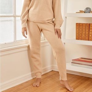 Meet Your Weekend Cream Knit Drawstring Joggers